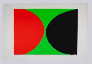 Image of Red and Black on Green