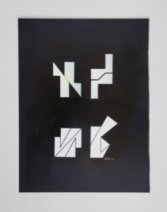 Image of Untitled (White Shapes on Black Background)