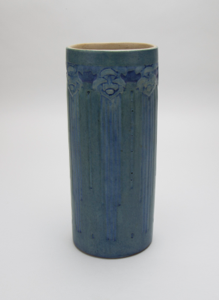 Image of Cylindrical Vase with Abstract Floral Design