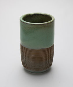 Image of Cup, Lichenware with Ribbed Design