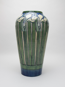 Image of Tall Vase with Louisiana Iris Design