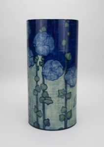 Image of Vase with Hollyhock Design