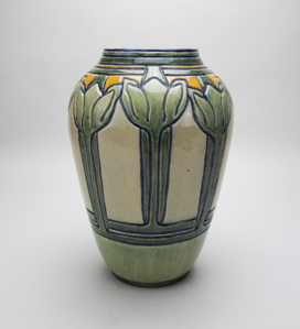 Image of Tall Vase with Crocus Design