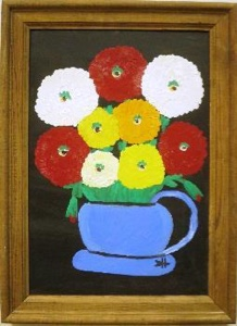 Image of Untitled (Vase of Zinnias)