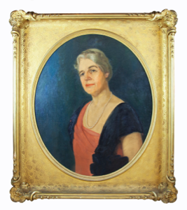 Image of Portrait of a Woman in a Peach Dress