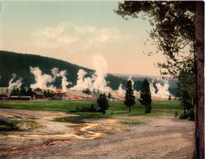 Image of Military Post and Giantess Group, Yellowstone Park