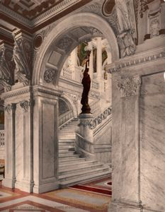 Image of Library of Congress North Staircase. Central Stair Hall