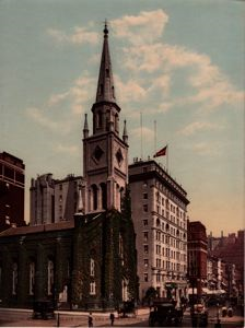 Image of Marble Collegiate Church and Holland house, New York