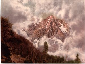 Image of Untitled; mountain top and clouds