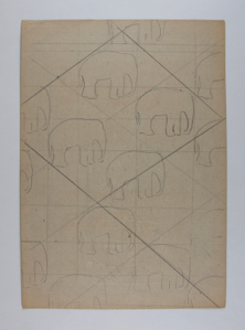 Image of Untitled, (Elephant design study- Recto)