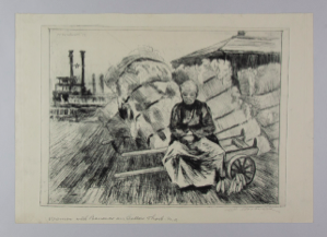 Image of Woman with Bananas on Cotton Wharf, New OrleansGraphic Arts