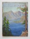 Image of Untitled (lake and mountain with pines)