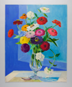 Image of Still Life (zinnias in glass vase)