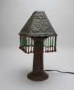 Image of Pierced Brass Lamp with bead fringe