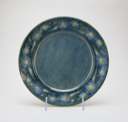 Image of Plate with Blue Flower Design