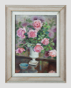 Image of Still Life with Pink Roses in a White Vase