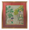 Image of Unknown (Village scene with trees)